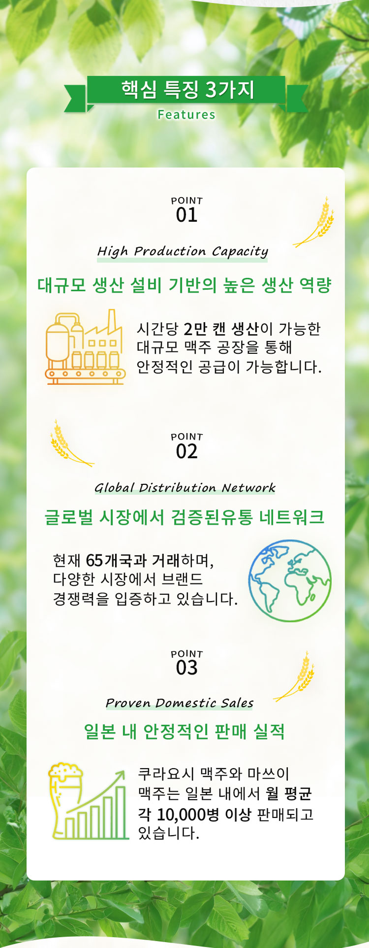 마쓰이 맥주의 핵심 특징 3가지